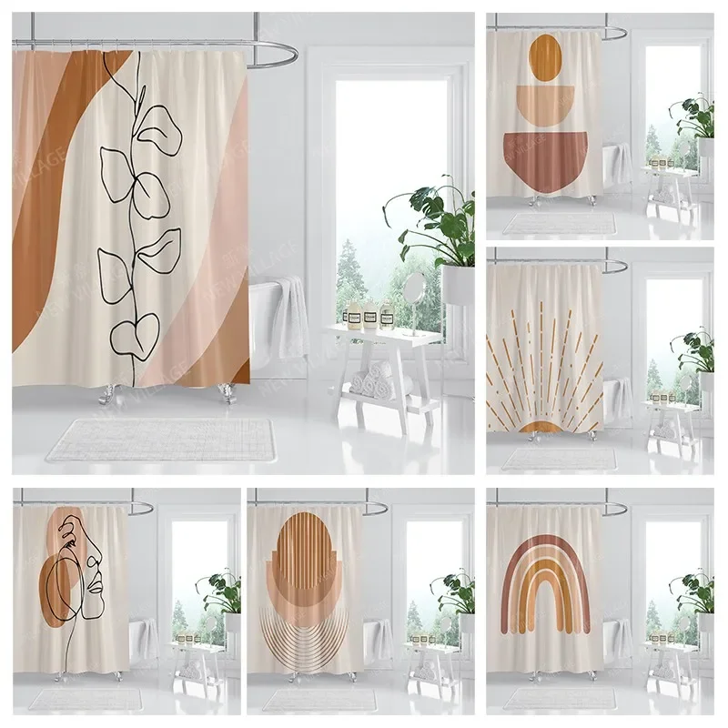 

Waterproof fabric shower curtain Bathroom curtain accessories 180x200 Bath curtain for shower 240*200 nordic boho decor 240x200