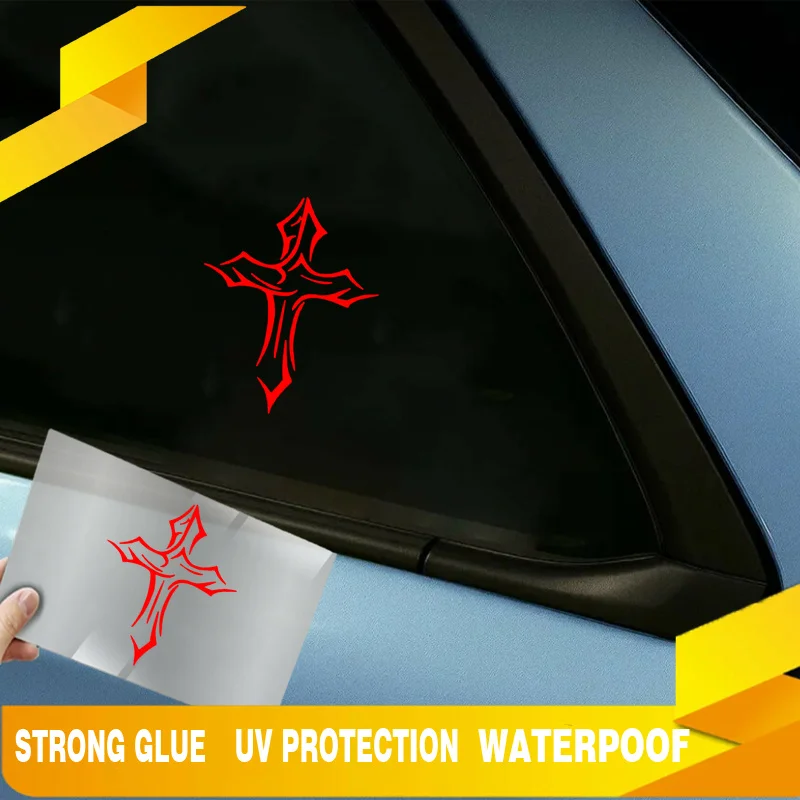 Gothic Cross Sticker Waterproof UV Resistant Vinyl Decal Strong Adhesive Car Window Body Motorcycle Laptop Decoration
