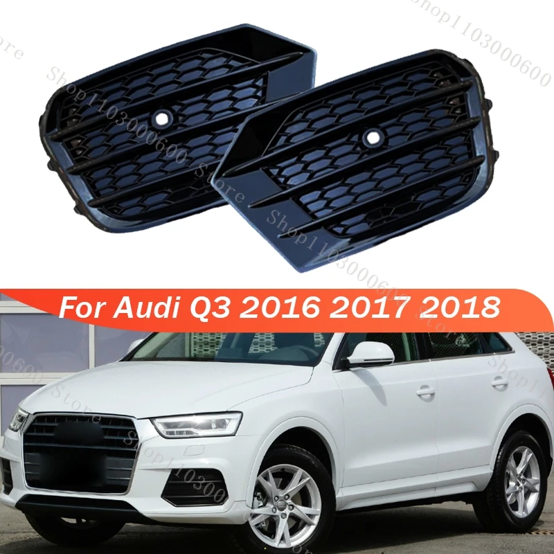 

For Audi Q3 2016 2017 2018 Front Bumper Fog Light Cover Fog Light Frame Replacement Lower Mesh Fog Lamp Cover Decoration