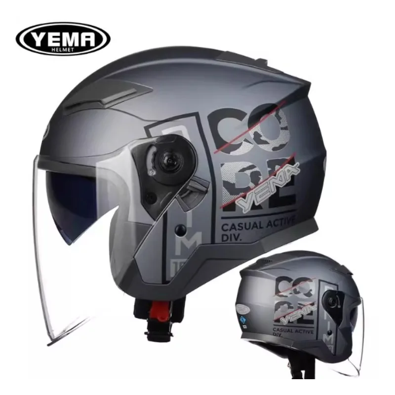 

Vintage Motorcycle Helmet with Visor Riding Motorcycle 3/4 Half Open Face Helmet Retro Scooter Capacete Moto Coffee Shop