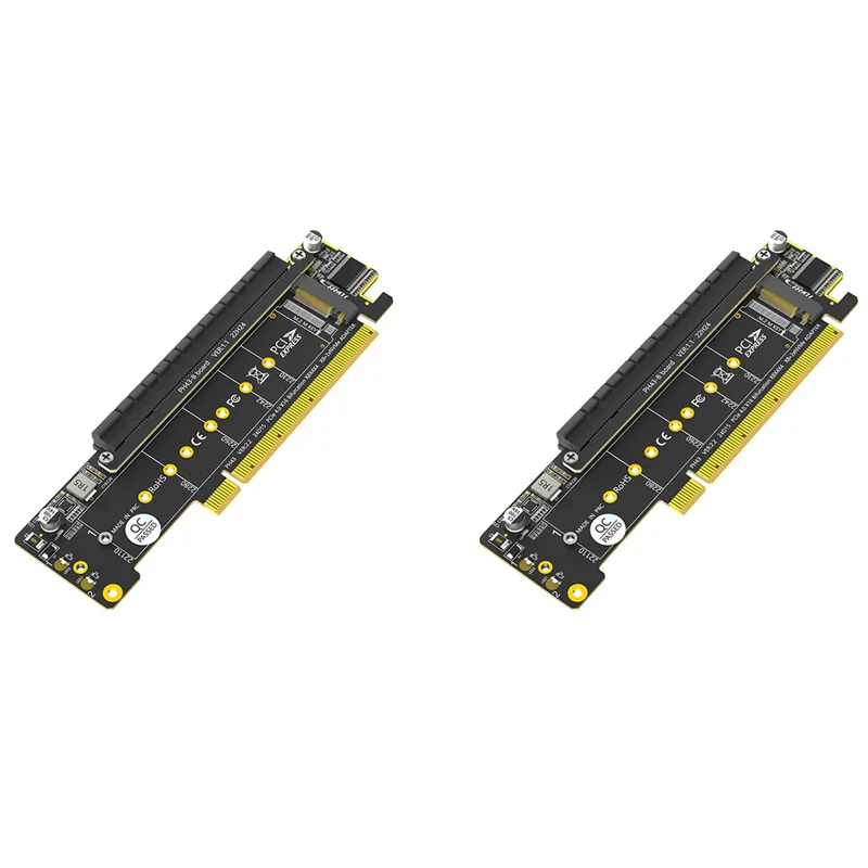 2X محول Nvme Pcie مزدوج، محول Pcie 4.0 X16 إلى Dual Nvme و1X المزيد من محول Pcie X16 (X8 Signal) لمحول M.2 Nvme SSD