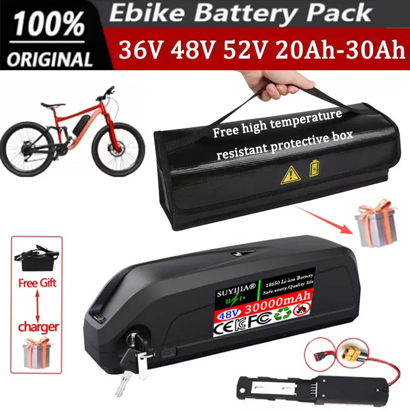 

Воздушный транспорт, высокая емкость, 36 В, 48 В, 52 В, 30 Ач, новый литиевый аккумулятор Hailong с полной мощностью, подходит для 250-1500 Вт