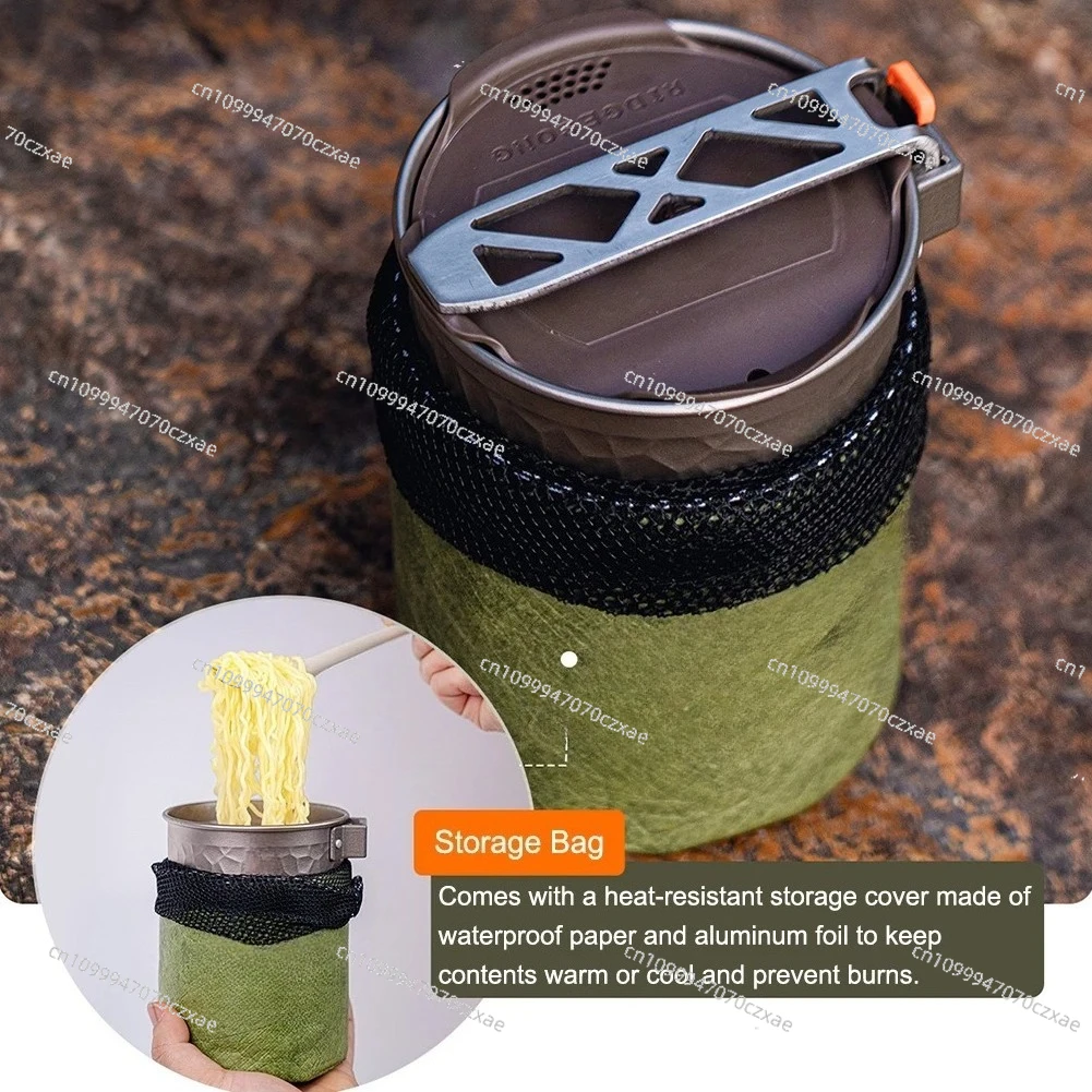 Titanium Hammered Cooking Pot for Hiking and Camping - Outdoor Tea Filter, Water Boiling, Soup Cooking, and Coffee Brewing Pot