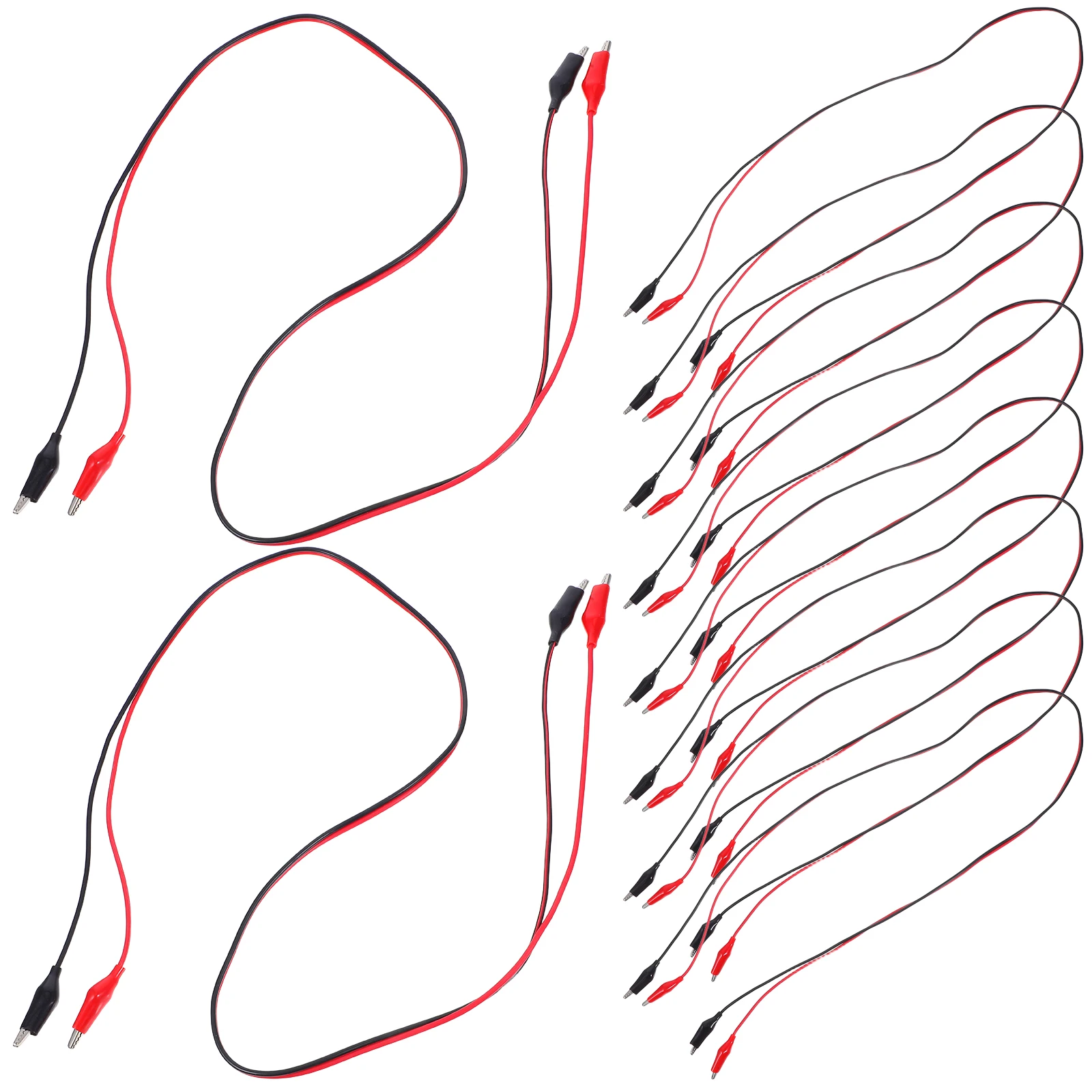 

10pcs Test Line Alligator Clips Banana Red Black Wires Grip Circuit Connection Electrical Leads Speaker Cable