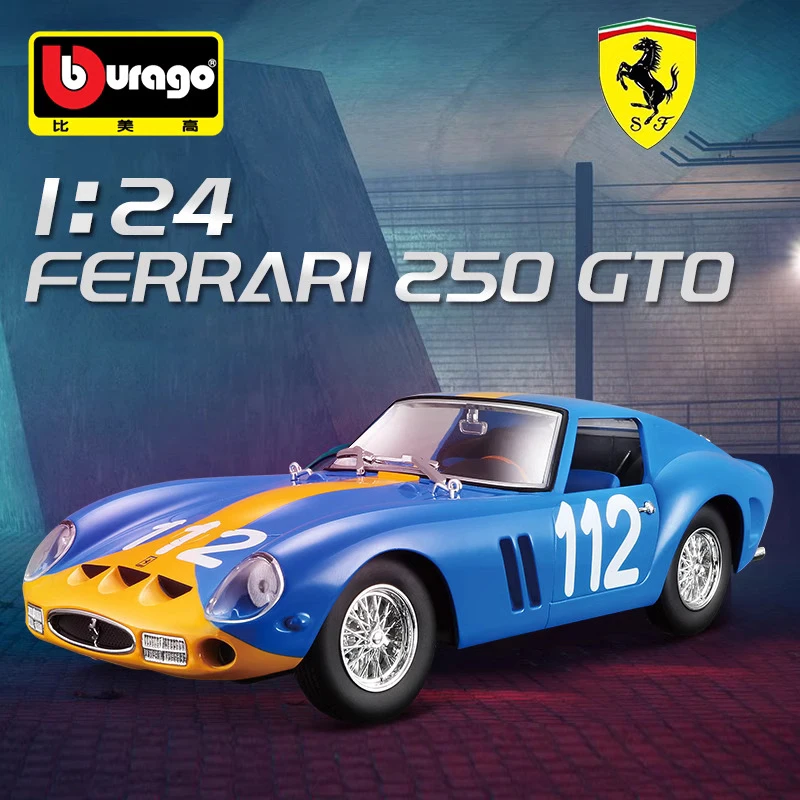 New Bburago 1:24 Ferrari 250 GTO Supercar Alloy Car Diecasts & Toy Vehicles Car Model Miniature Scale Model Car For Children