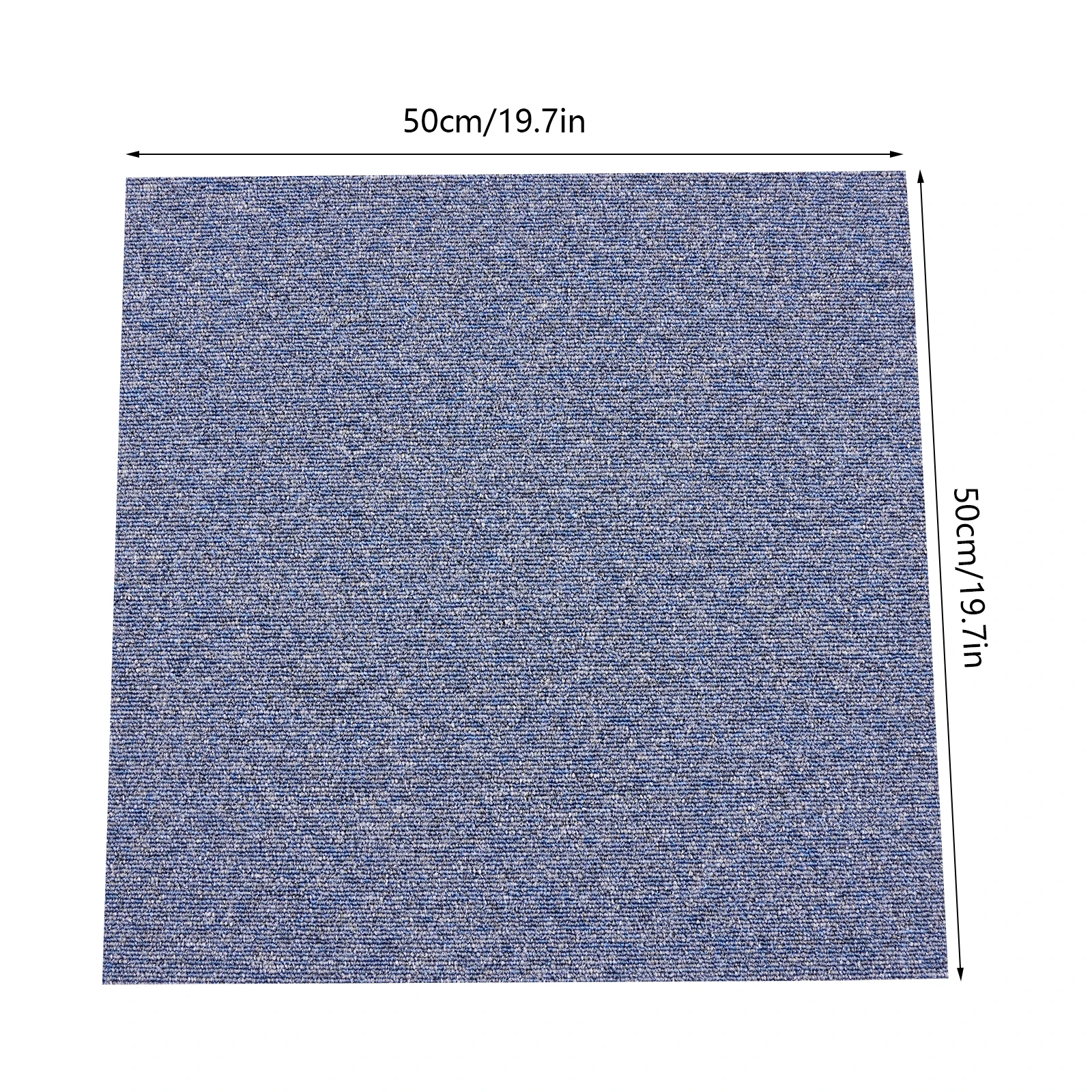 20PCS Floor Mats 50x50cm, Soft Non Slip Square Mat with PVC Backing for Bedroom Office Corridor Playroom Entryway Blue