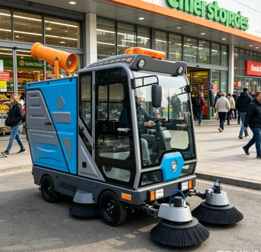 Multi-Functional CE Certified Enclosed Ride-On Sweeper Industrial Road Dust Suction Machine for Factory Outdoors
