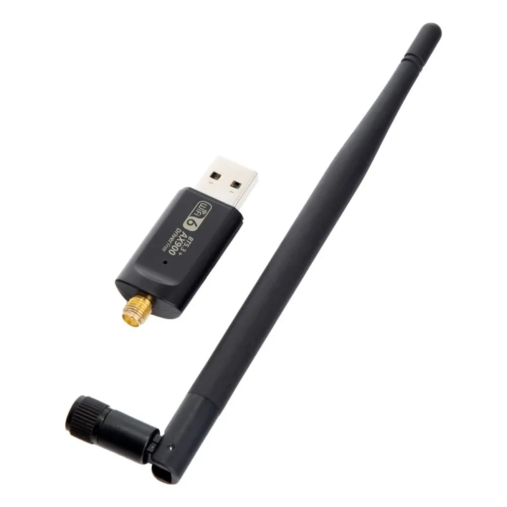 USB 와이파이 어댑터 듀얼 밴드 블루투스 5.3 6 동글, 무선 와이파이 리시버, PC 및 노트북 드라이버 무료, Win10/11 AX900, 2 in 1