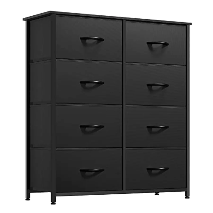 

Fabric Dresser for Bedroom Tall Storage Dresser with 8 Drawers Black Dresser and Chest of Drawers Storage Drawer Organizer for
