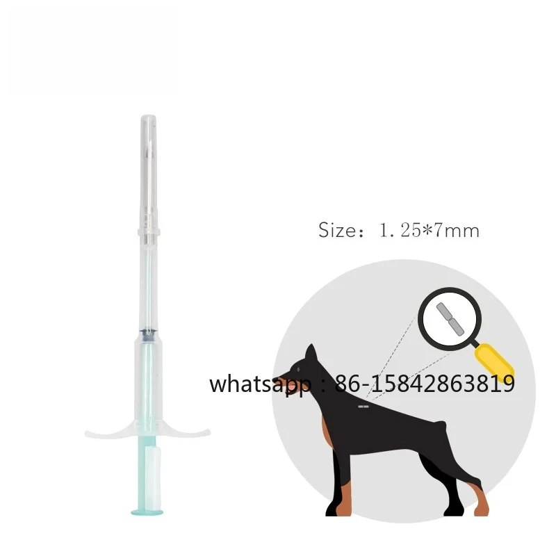 10pcs 1.25x7/2.12x12/1.4x8mm  ISO11784/785 FDX-B Cat Dog,snake Syringe for All Animal Chip Pet Chip