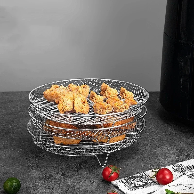 Stainless Steel Air Fryer Rack Oven Baking Dehydrator Rack Cooking Steamer Roasting Racks Air Fryer Accessories Kitchen Tools