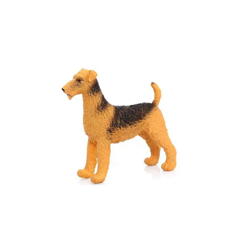 Lifelike Airedale Terrier Dog Statue, Miniature Pet Puppy Figurine, Decorative Desk Ornament