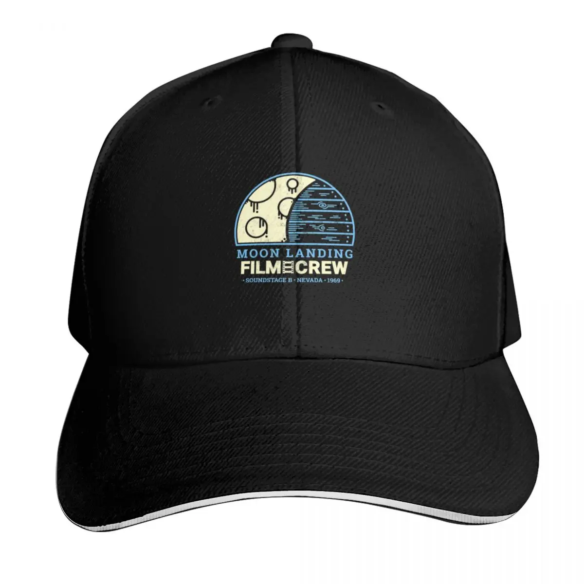 Moon Landing Hoax Film Crew Conspiracy Theory Baseball Cap Strapback Dad Hat Six Panel Structured Crown Sun Protection UPF 50+