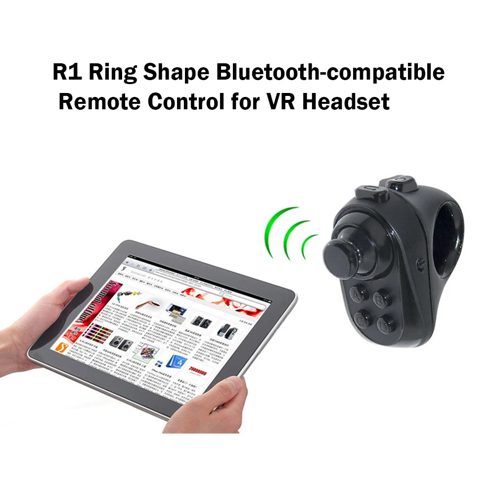 R1 Finger Ring Style Bluetooth Phone Controller Gamepad Remote Control for Android IOS Smartphone E-book Tablet PC VR Headset