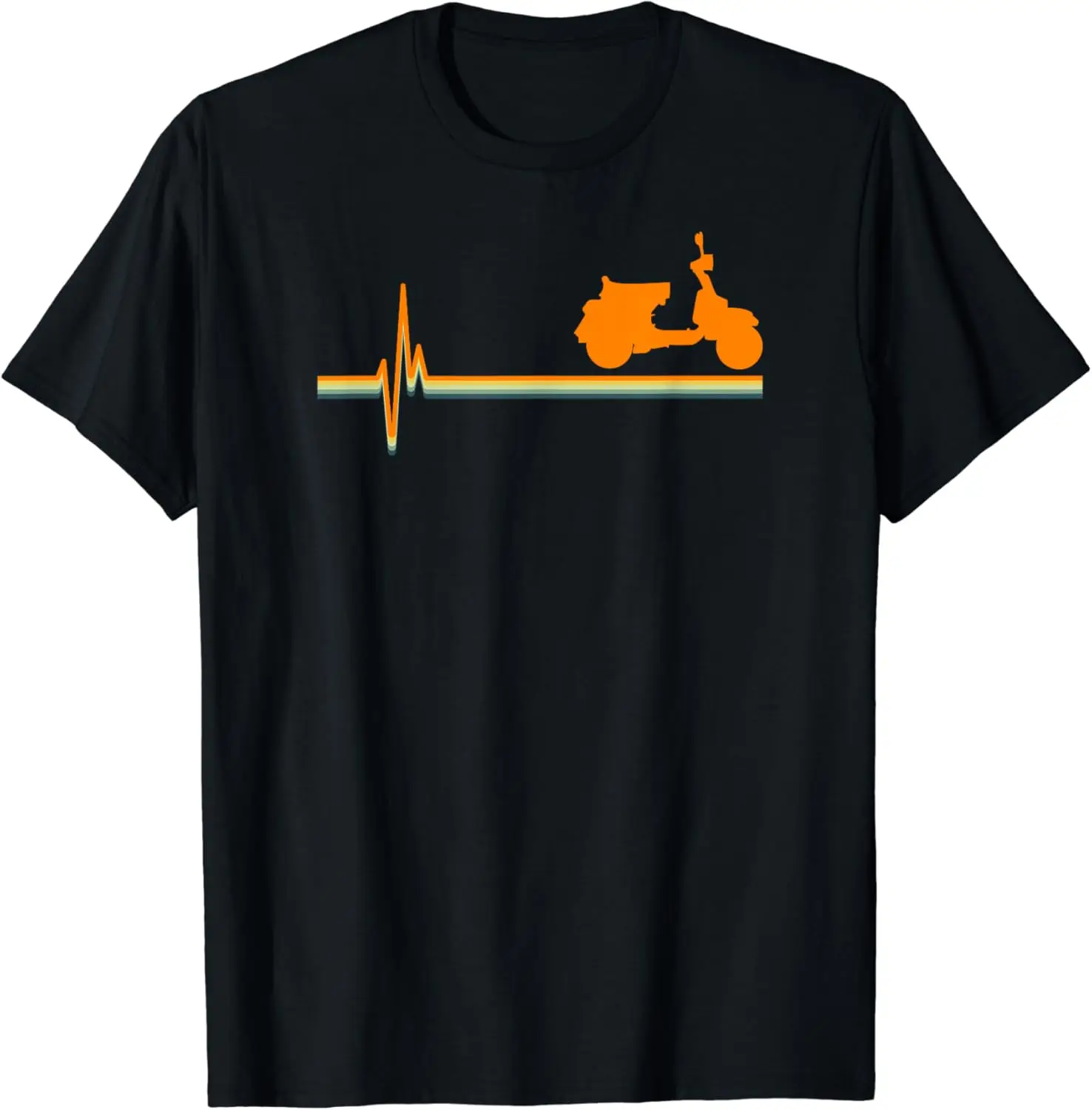 Scooter heartbeat retro vintage throwback tee shirt | gift T-Shirt Casual O-Neck Tee Shirts Streetwear