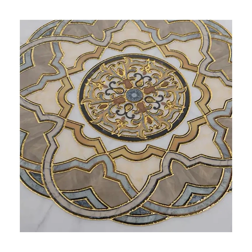 

Factory Custom Villa Carpet Tiles Gold-plated square Luxury Pattern Floor Jigsaw Tiles for Living Room Gallery