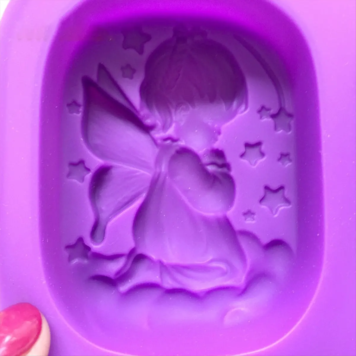 AB09 Soap Mold, 4 Cavity 3D Angel Mold Homemade Soap Mold Soap Making Supplies for DIY Soap Candle Resin Crafts