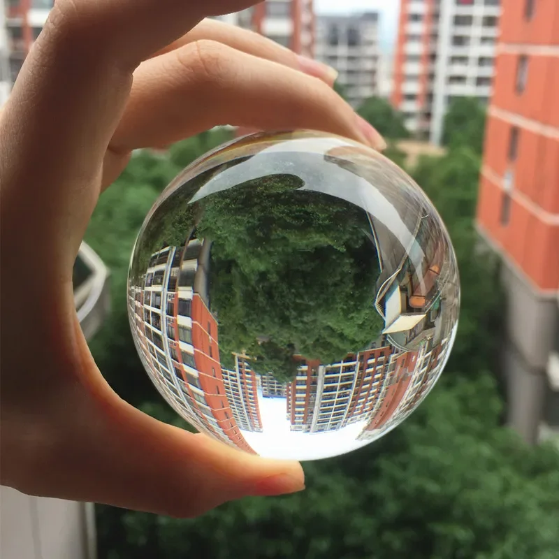 80mm Clear Glass Crystal Ball Healing Lucky Sphere Photography Photo Props Lensball Decor Gifts with base