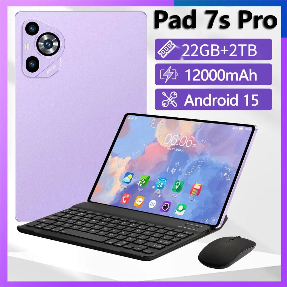 

НОВЫЙ планшет Pad 7s Pro, оригинальный, 12000 мАч, экран 11,6 дюйма, глобальная версия, 5G, две SIM-карты, 22 ГБ+2 ТБ, детский планшет на Android 15