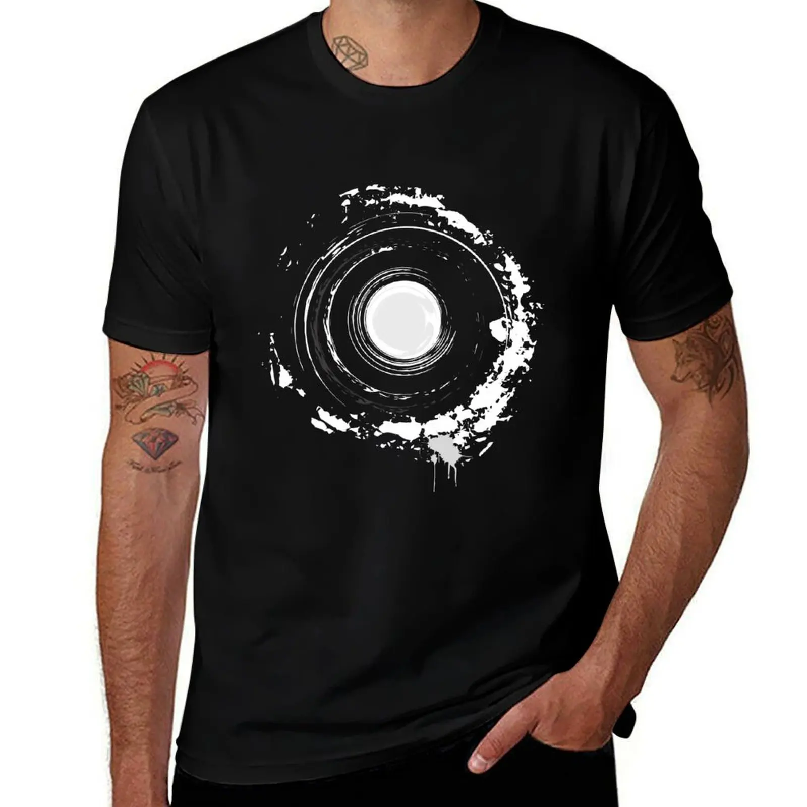 Abstract Motive Art Moon T-Shirt Trendy Pattern T-Shirt for Men