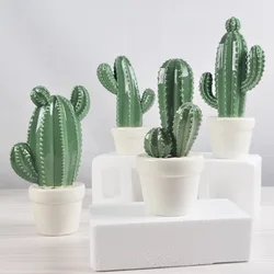 Simulation Ceramic Cactus Multi-potted Desktop Fake Succulent Flower Pot Office Decoration Living Room Decoration Garden Layout