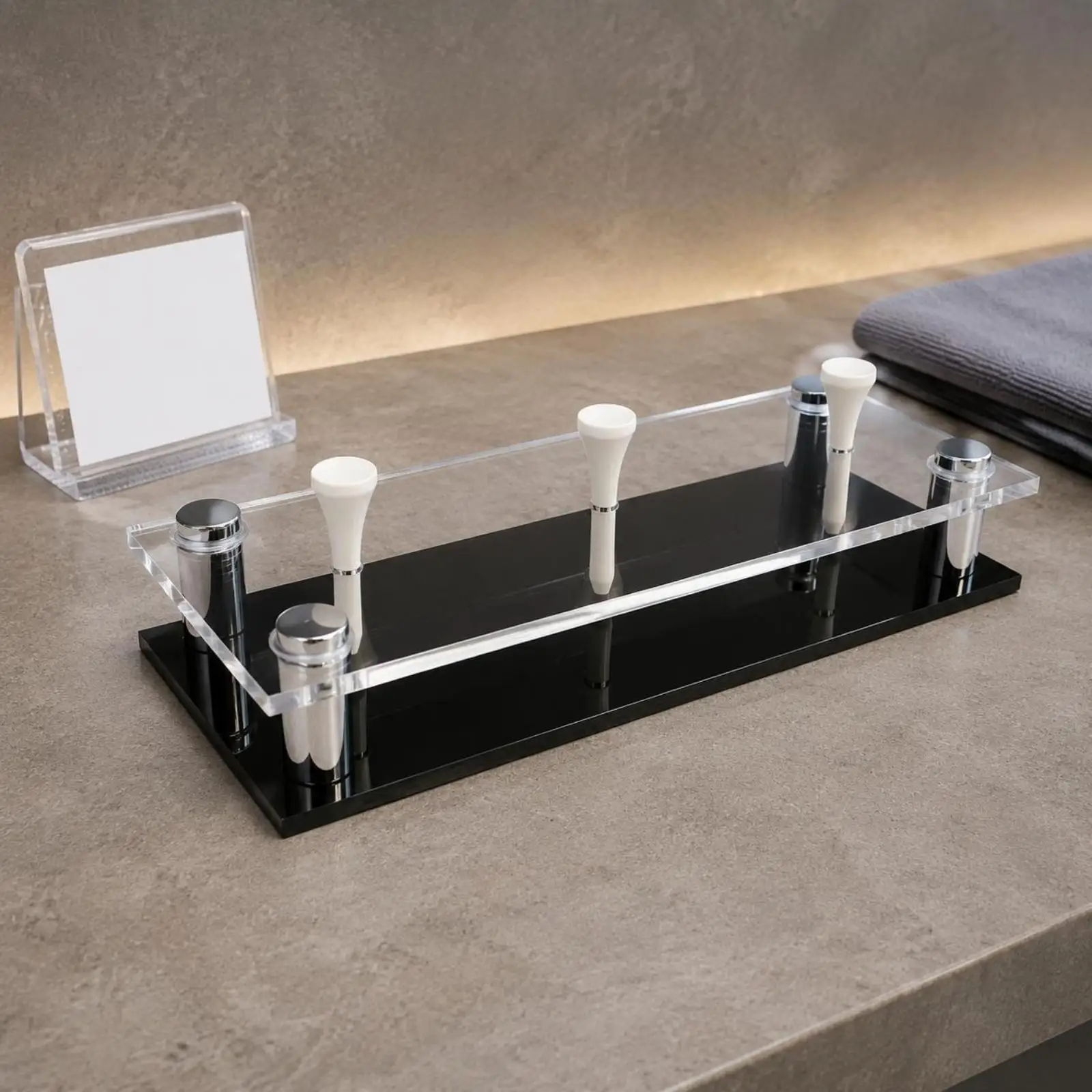 Golf Ball Holder Clear Acrylic Ebony Display Rack Golf Storage Organizer for Mini Golf Indoor Areas