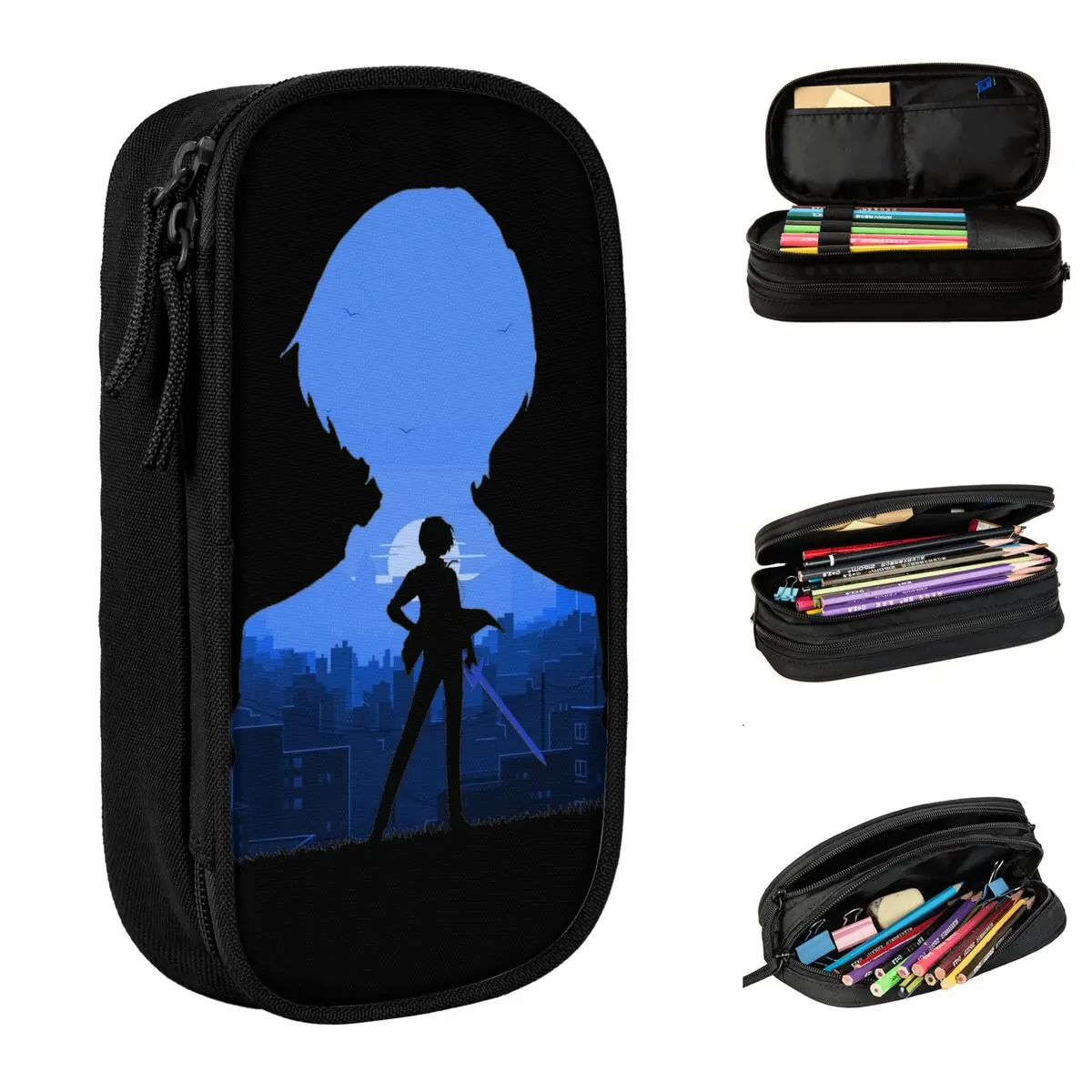 Personas 3 Makoto Yuki Pencil Case Lovely Pen Bag Girl Boy Big Capacity School Supplies Cosmetic Pencilcases