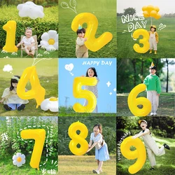 40Inch Yellow Number Foil Balloon 0-9 Digital Globos Children Birthday Party Decoration Baby Shower Toy Kids Graduation Gifts