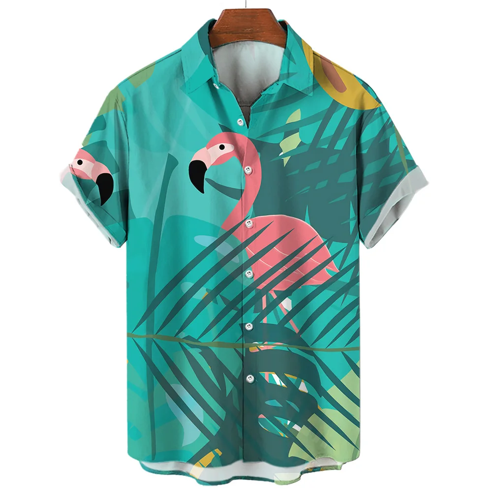 

3D Birds Printed Summer Fashion Hawaiian Beach Shirts Women Y2k Personalities Short Sleeves Shirt Top Lapel Women Clothes