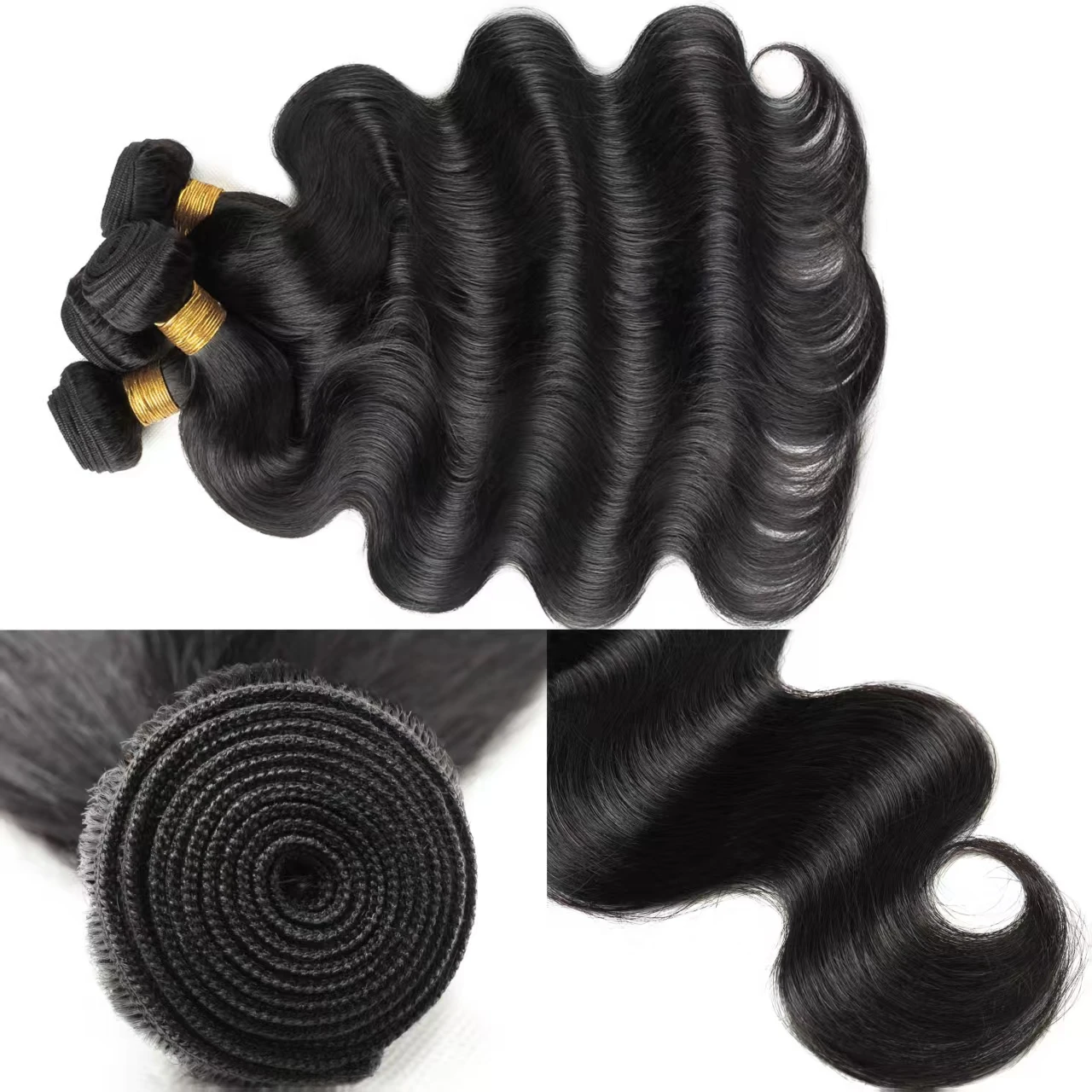 Queen Mary Body Wave Bundles With Closure Brazilian Hair Weave 3/4 Bundles With Closure Natural Human Hair Bundles With Closure - Image 3