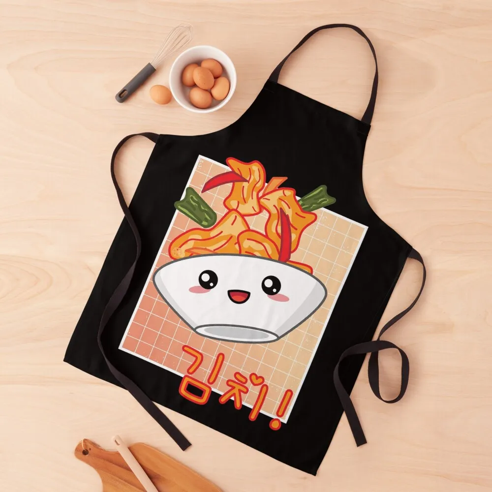 

Cute Kawaii Kimchi Retro 90s Aesthetic Korean Food Lover Apron women's work Women's Dress Apron