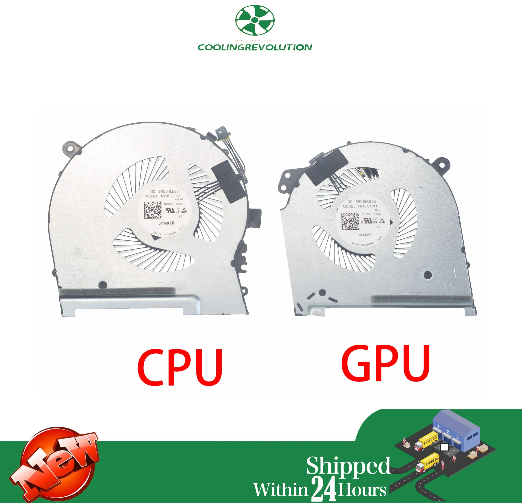 Laptop CPU GPU Cooling Fan ND8CC01 DV12V 0.60A -18L06 -18L07 4-Pin