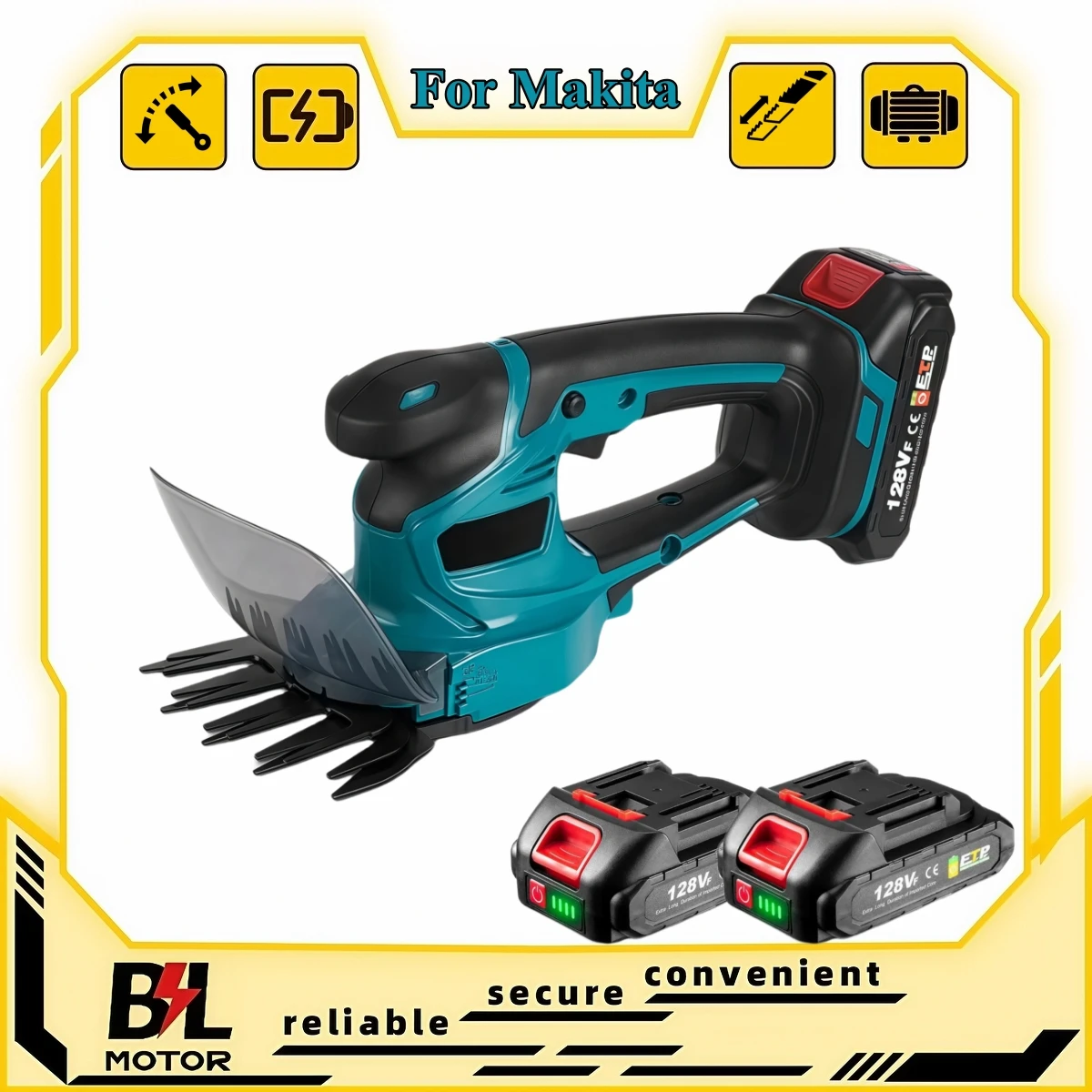 

2 IN 1 Mini Cordless Electric Hedge Trimmer Handheld 110mm Grass Shear Garden Shrub Scissors Tools For Makita 18V