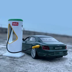 1:38 Bentley Flying Spur Alloy New Energy Car Model Diecast & Toy Vehicles Metal Car Model Simulation Sound and Light Kids Gifts