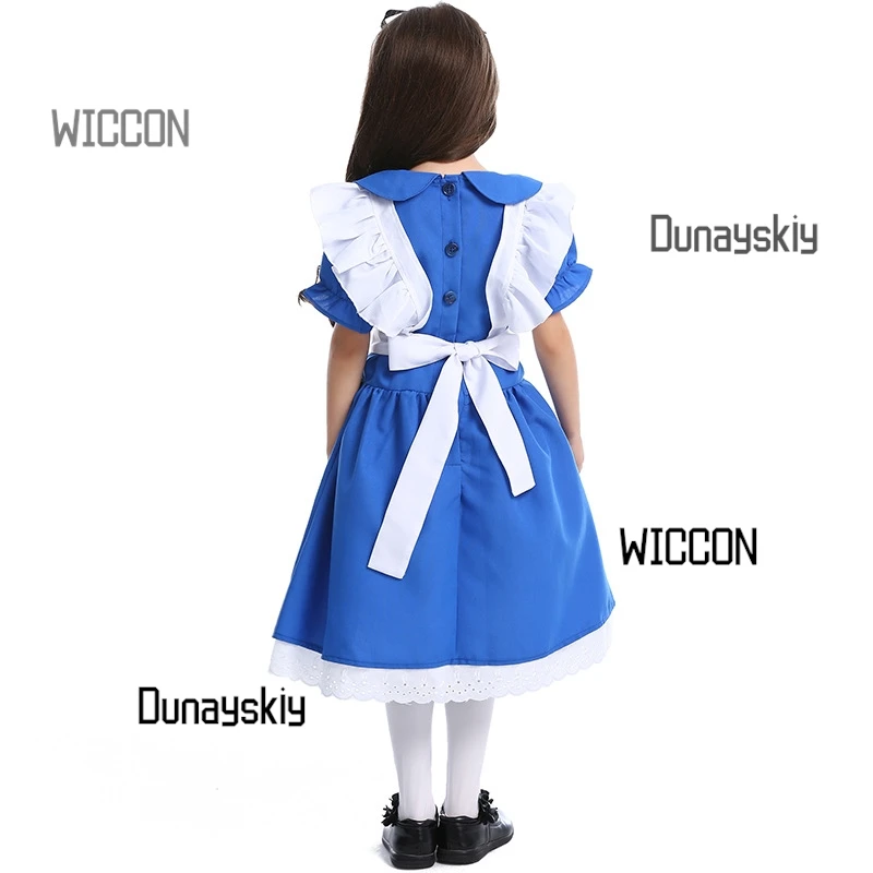 Tiefblaues süßes Dienstmädchenkostüm Lolita Halloween Weihnachten Oktoberfest Prinzessinnenkleid Performance Kostüm Cosplay Party