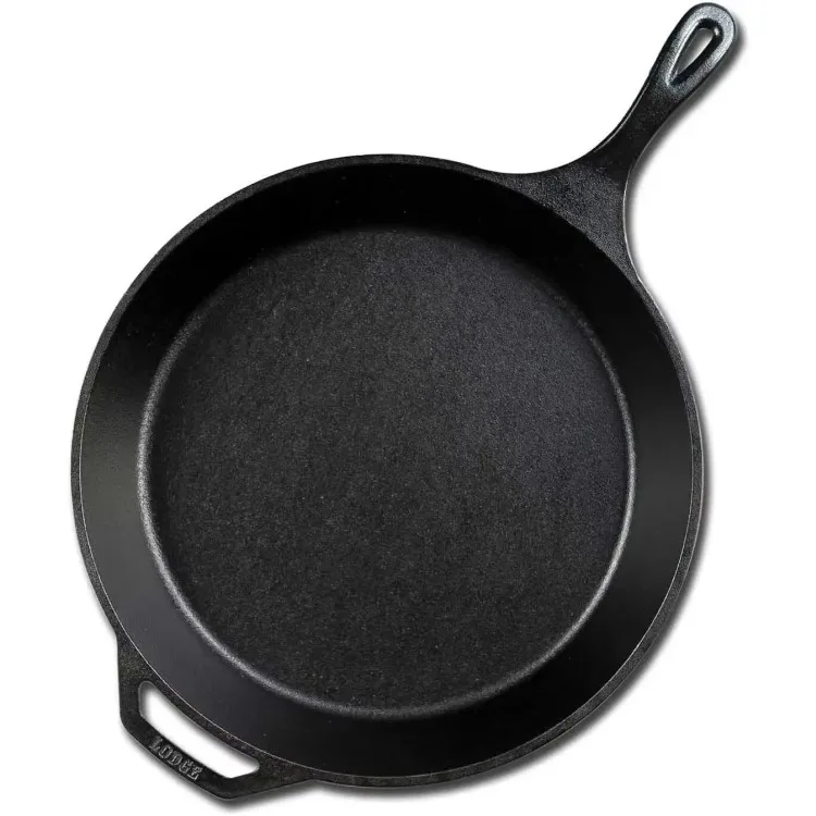 15 Inch Cast Iron Pre-Seasoned Skillet – Signature Teardrop Handle - Use in the Oven, on the Stove, on the Grill, or Over