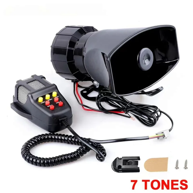 

Car Horn Loud Multipurpose Speaker Police Siren Air Horn Megaphone Emergency Alarm 12v 110db Loud Sound 7 Tones & Claxon Horns