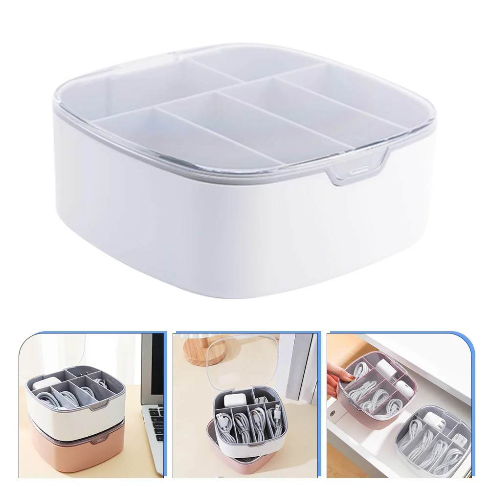 

Data Cable Storage Box Lightweight Compact Cord ganizer Earphone USB Dust Proof Wire Case Desktop Holder Practical