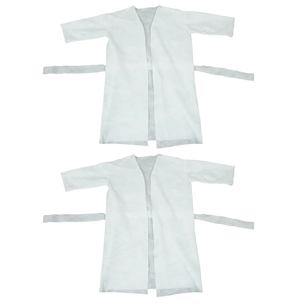 2Pcs Disposable Bathing Wear Thickened Cotton Shower Robe for Hotel Guest Home Salon Barber Shop Kitchen Bathroom