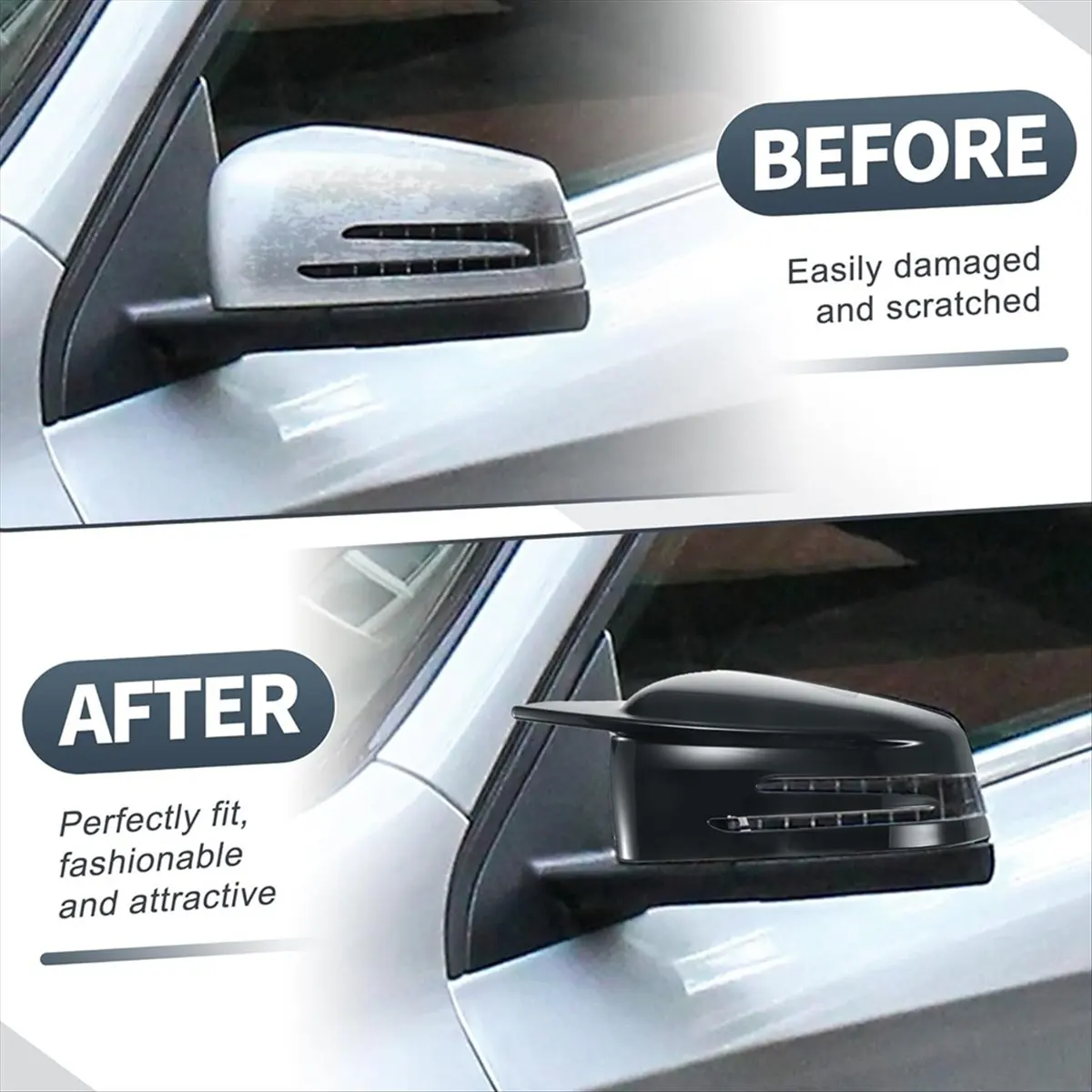 11-For Mercedes Benz A B C E S CLA GLA Class W176 W246 W212 W204 Side Mirror Cover Rear View Mirror Trim Accessories