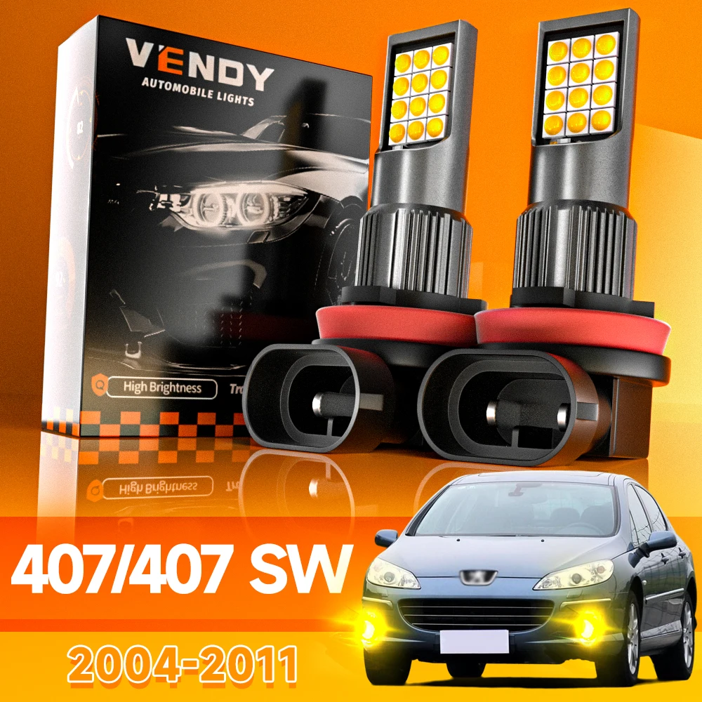 2 stücke Für Peugeot 407 SW 2004-2011 LED Nebel Licht 2005 2006 2007 2008 2009 2010 canbus Zubehör