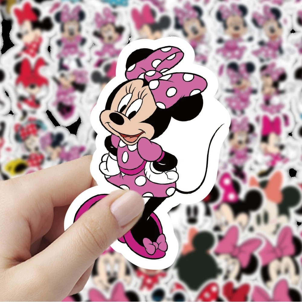 10/30/64 قطعة ديزني ميكي ماوس أنيمي ملصقات لطيف ميني ماوس ملصق DIY بها بنفسك محمول الأمتعة سجل القصاصات الكرتون الشارات مقاوم للماء #5