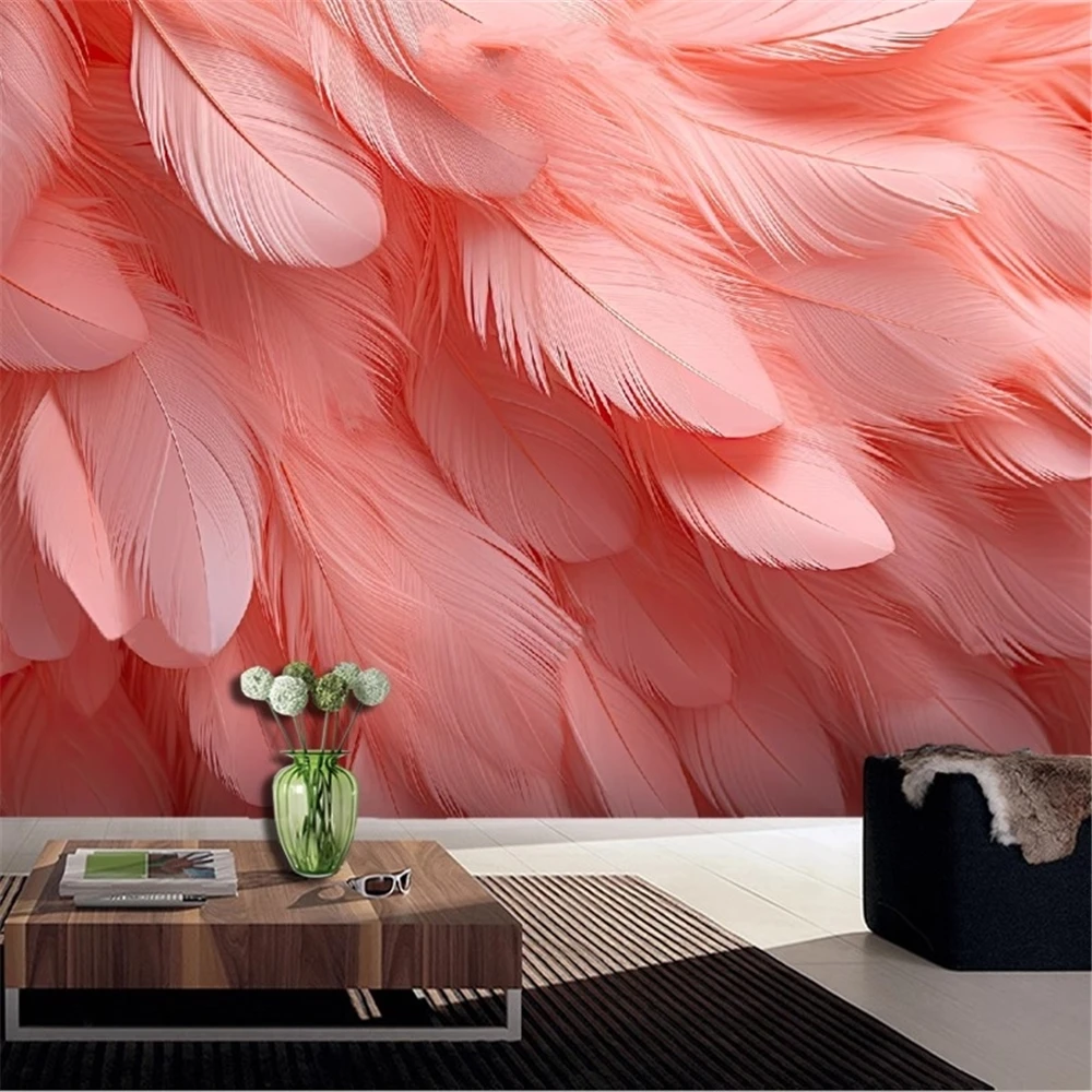 beibehang custom Modern minimalist feather small fresh wallpapers for living room decoration nordic background mural wall papers