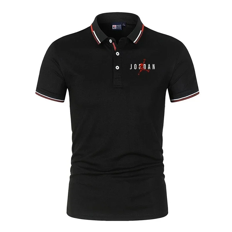 2024 High end Men\'s Cotton Short sleeved T-shirt Summer Luxury Brand Street Trend Leisure Business POLO Shirt