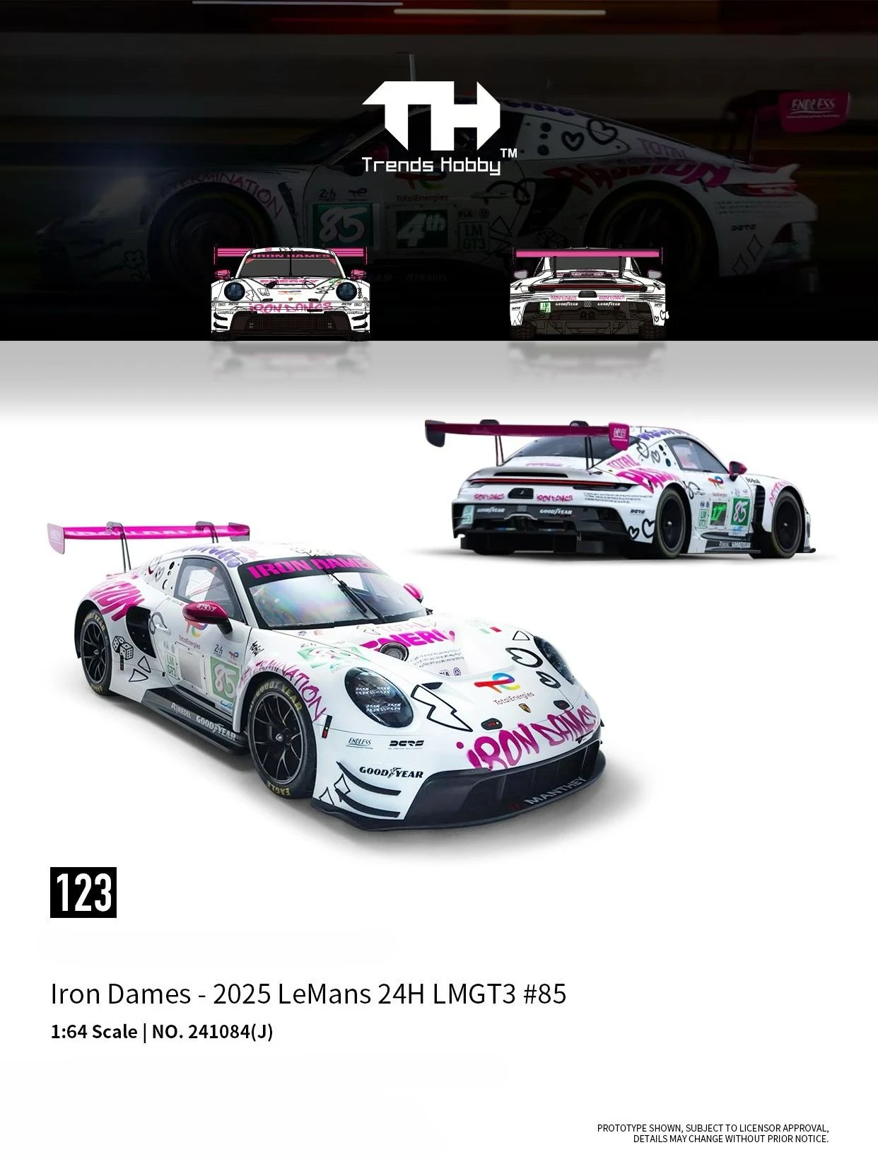 **Pre-ordenar** Modelo de Auto a Escala 1:64 de Trends Hobby, 918 Spyder / GT3 R LeMans 24H / Huracan