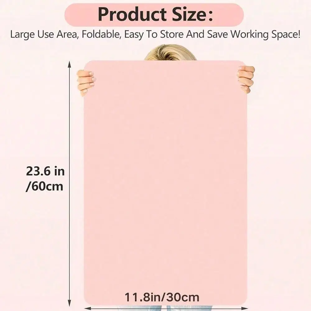 Tapete de mesa dobrável para arte em unhas, resistente a arranhões e sujeira, couro pu, almofada para apoio de braço, à prova d'água, mouse pad para estúdio