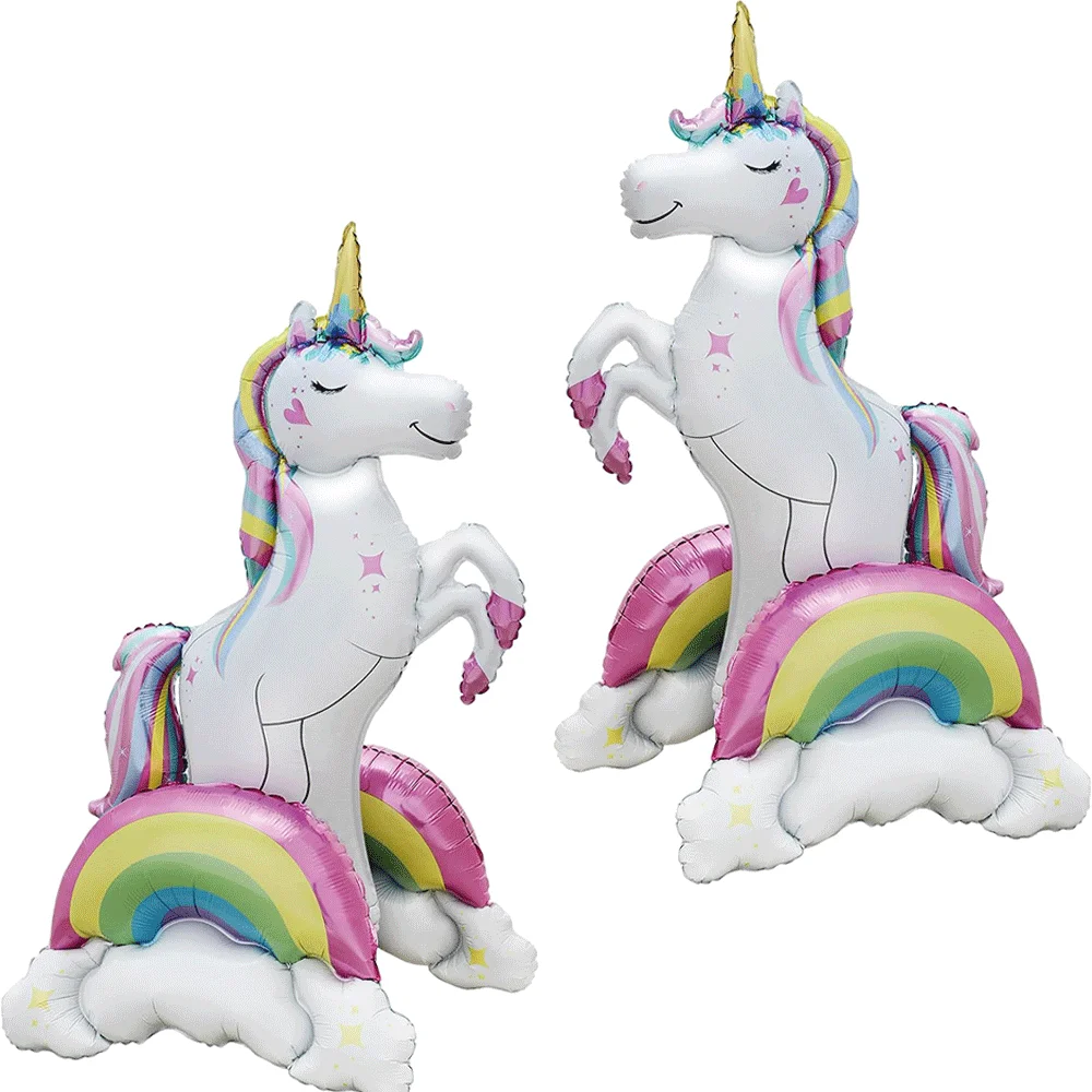 Unicorn Balloon 37 Inch Standing Rainbow Unicorn Aluminum Foil Balloon 3D Magic Rainbow Cloud Unicorn Birthday Party Baby Shower view 2