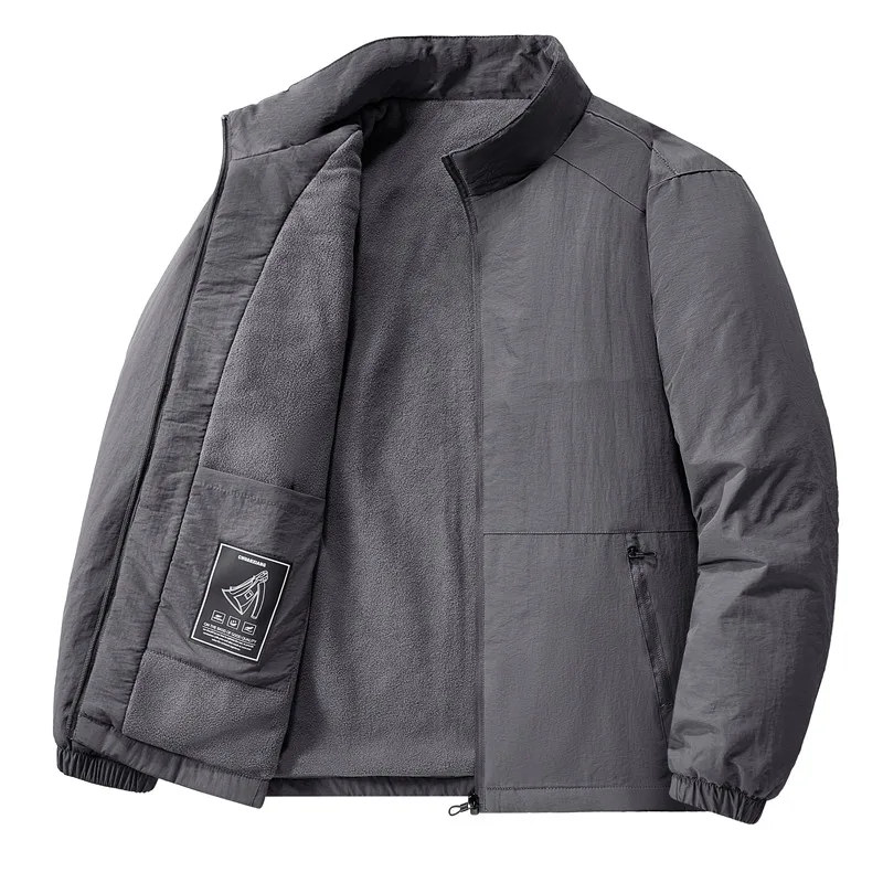 Giacca in pile da uomo piumino spesso e caldo per l'autunno e l'inverno giacca da lavoro sportiva antivento da esterno abbigliamento casual da uomo