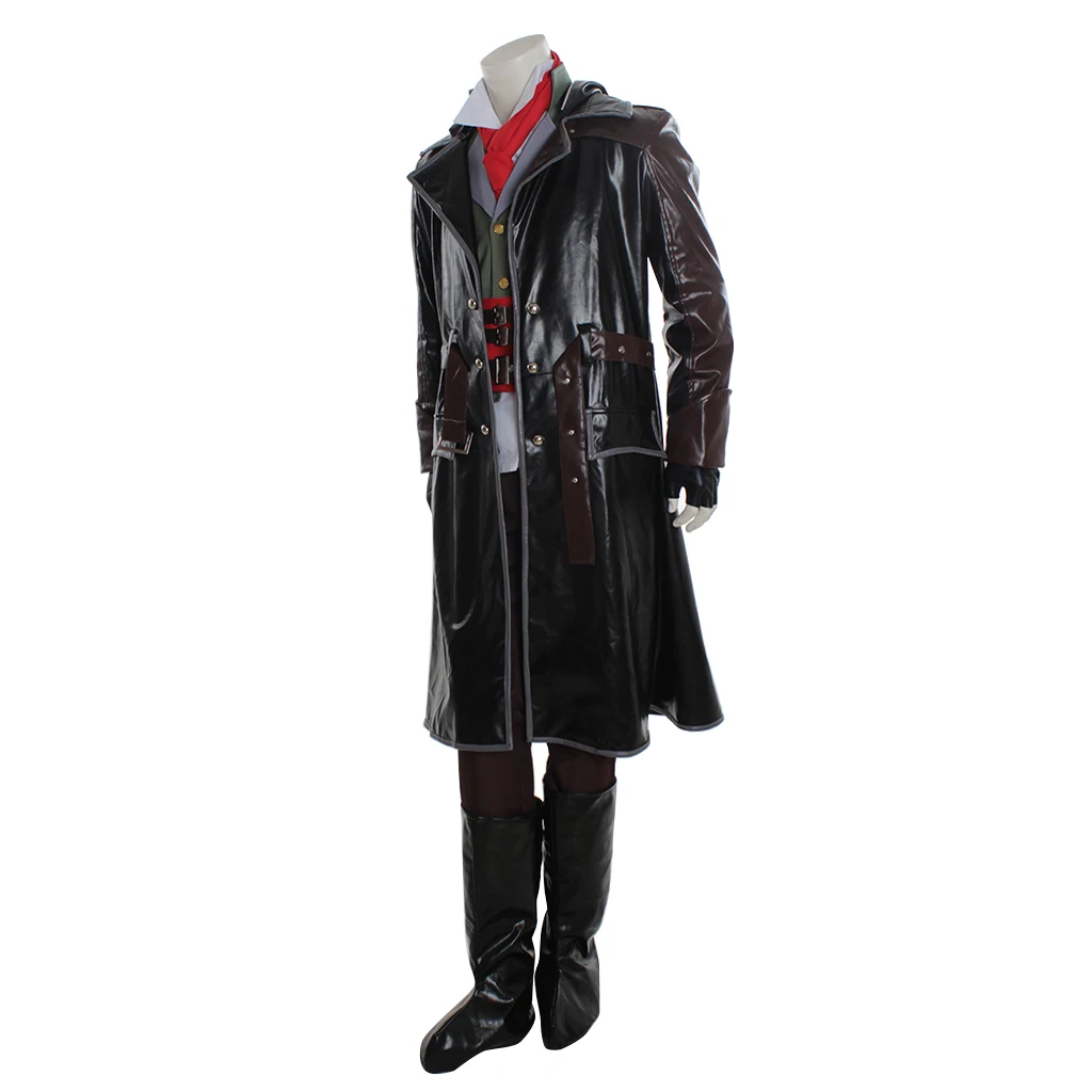 جاكوب فراي تأثيري لعبة زي الرجال الأسود القتالية الموحدة البدلة هالوين كرنفال حفلة القاتل تمويه الشارع الشهير