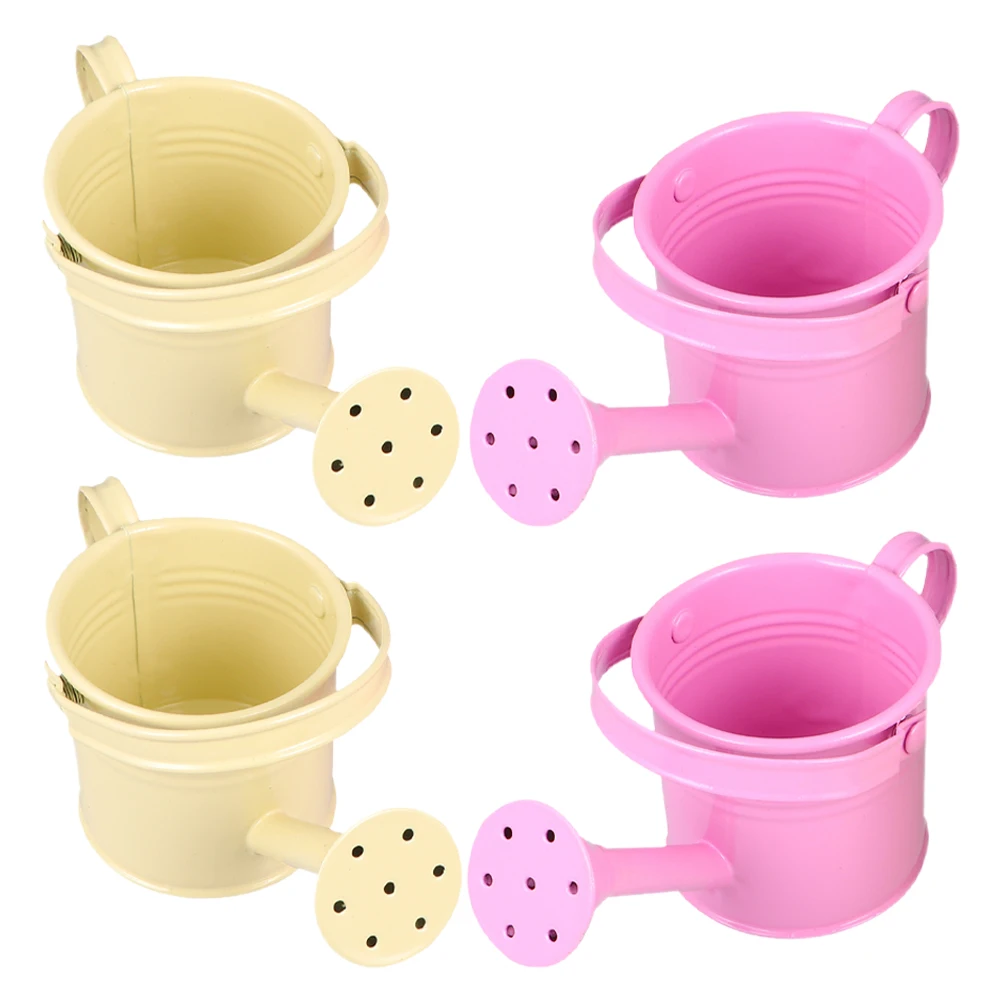 

4 Pcs Iron Flower Waterer Children's Pot Childrens Watering Can Mini Cute Decorative Kid Metal Baby Child's
